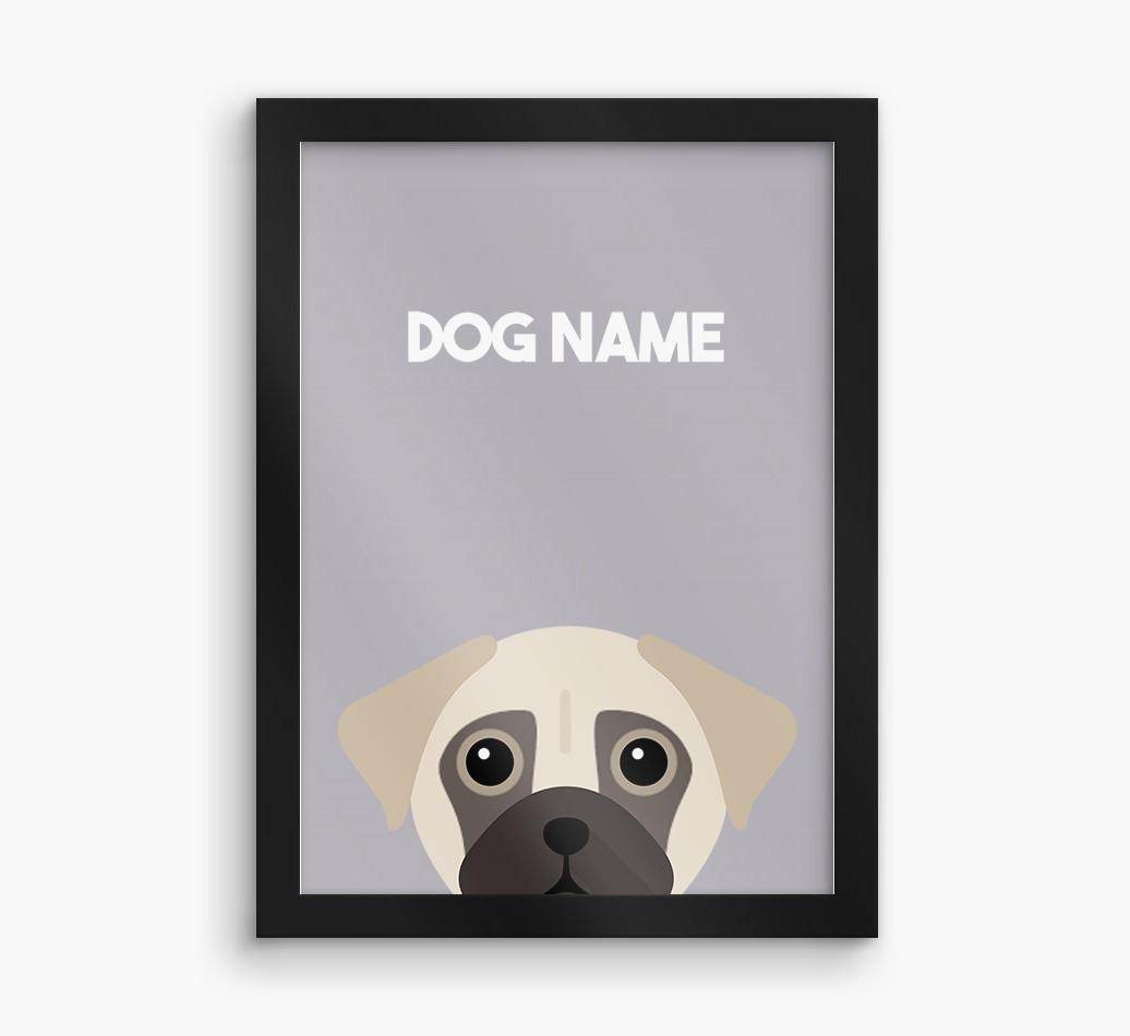 Peeking Dog: Personalized {breedFullName} Framed Print