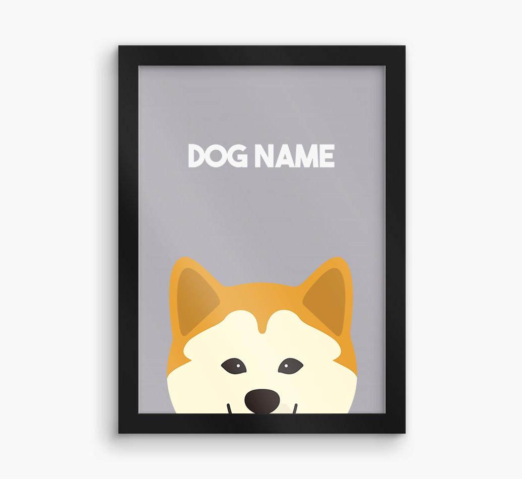 Peeking Dog: Personalized {breedFullName} Framed Print