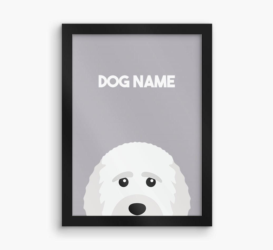 Peeking Dog: Personalized {breedFullName} Framed Print