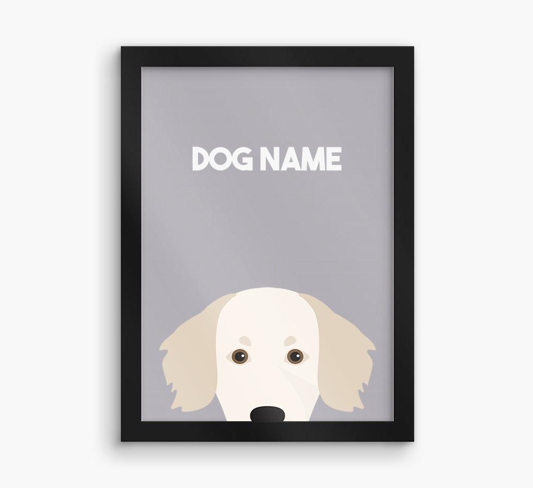 Peeking Dog: Personalized {breedFullName} Framed Print