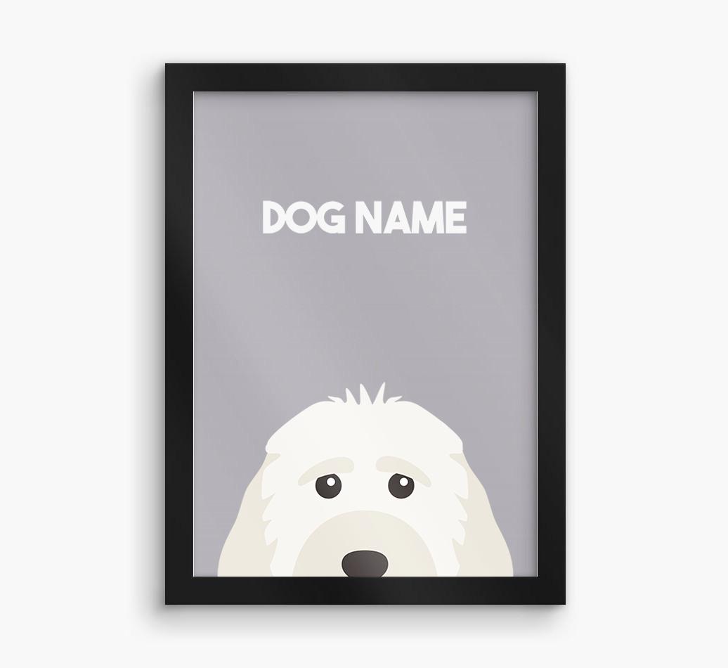 Peeking Dog: Personalized {breedFullName} Framed Print