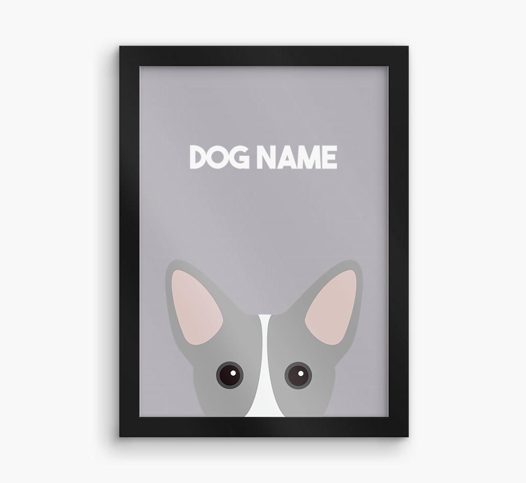 Peeking Dog: Personalized {breedFullName} Framed Print