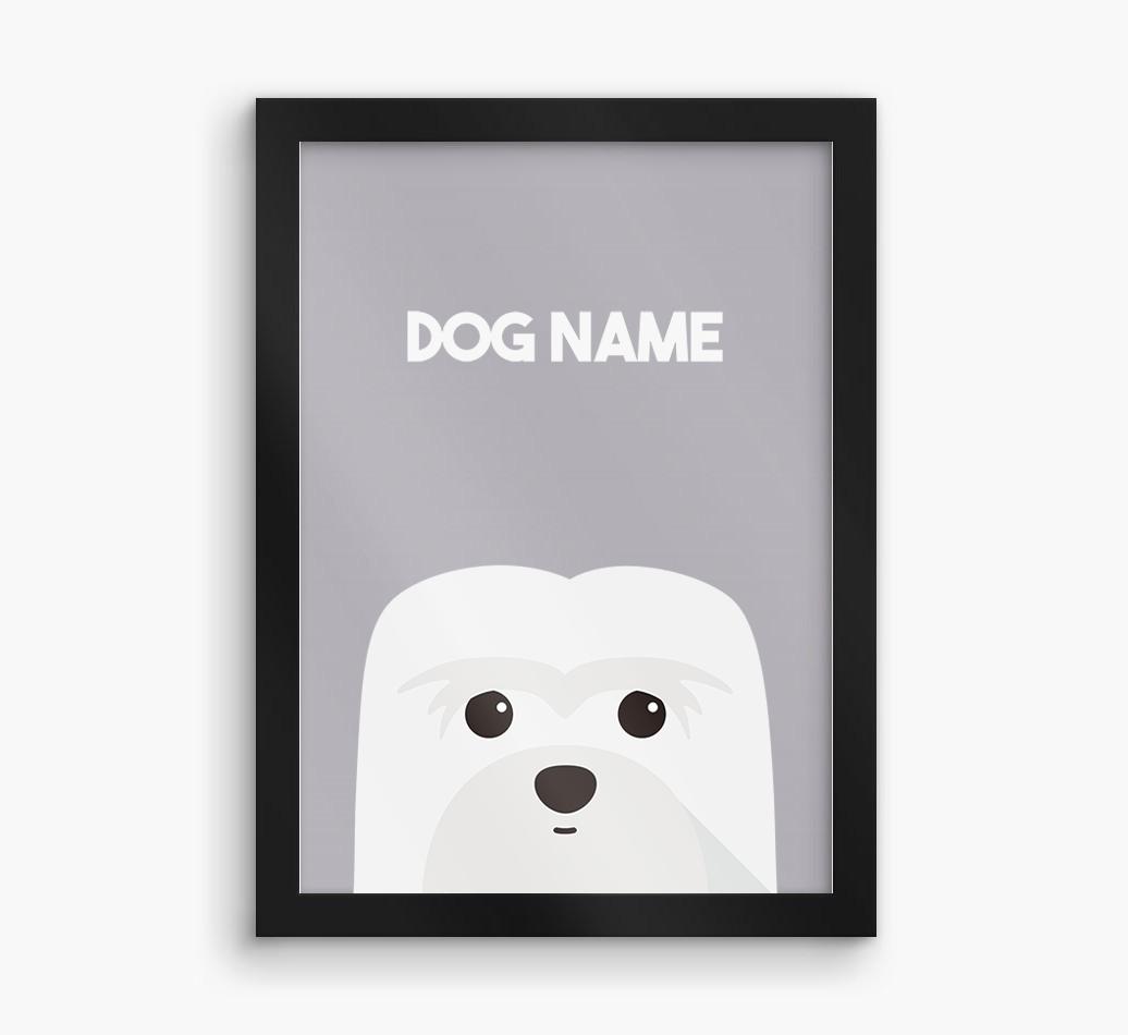 Peeking Dog: Personalized {breedFullName} Framed Print
