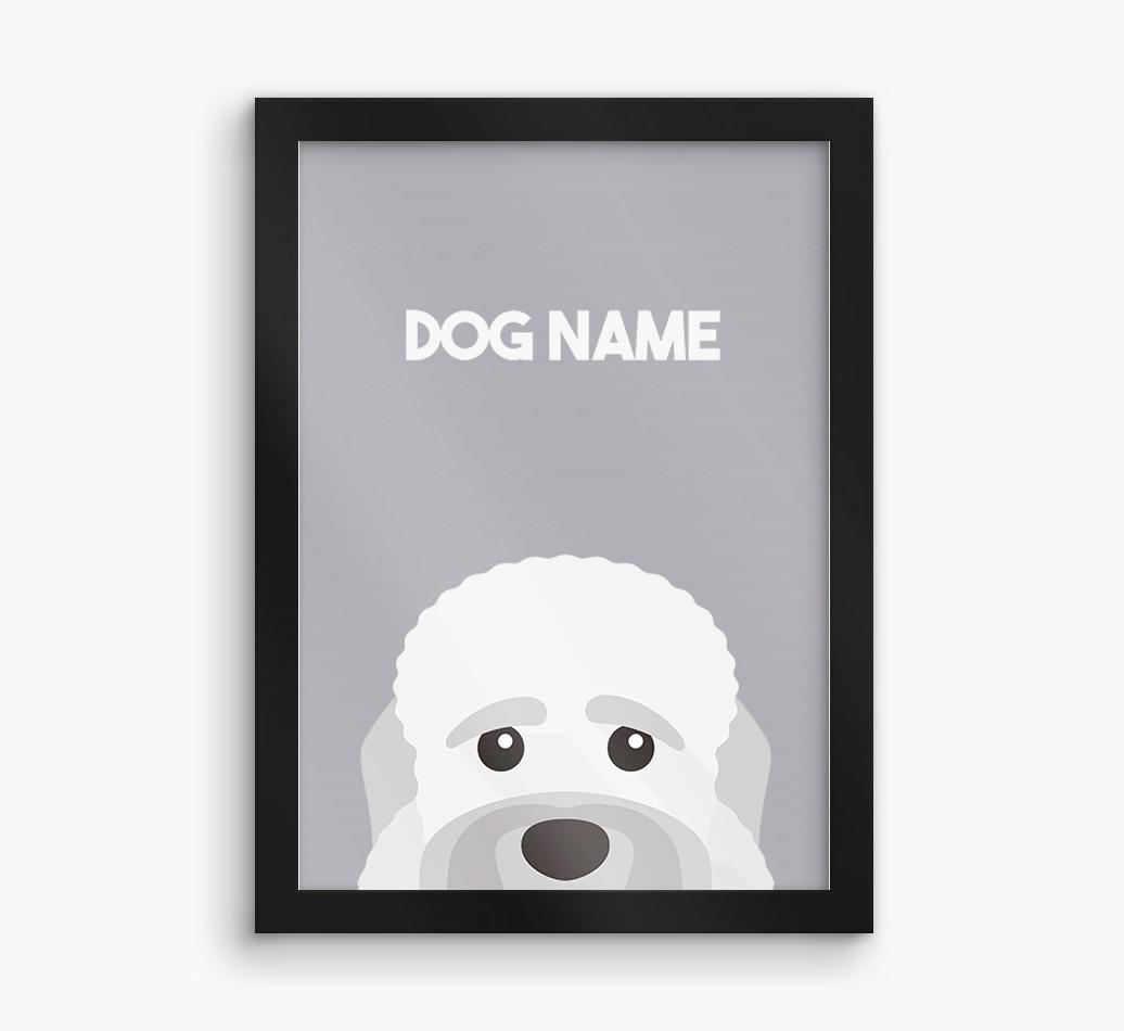 Peeking Dog: Personalized {breedFullName} Framed Print
