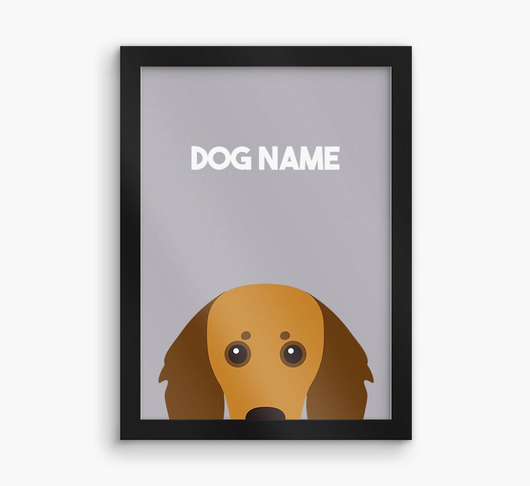 Peeking Dog: Personalized {breedFullName} Framed Print