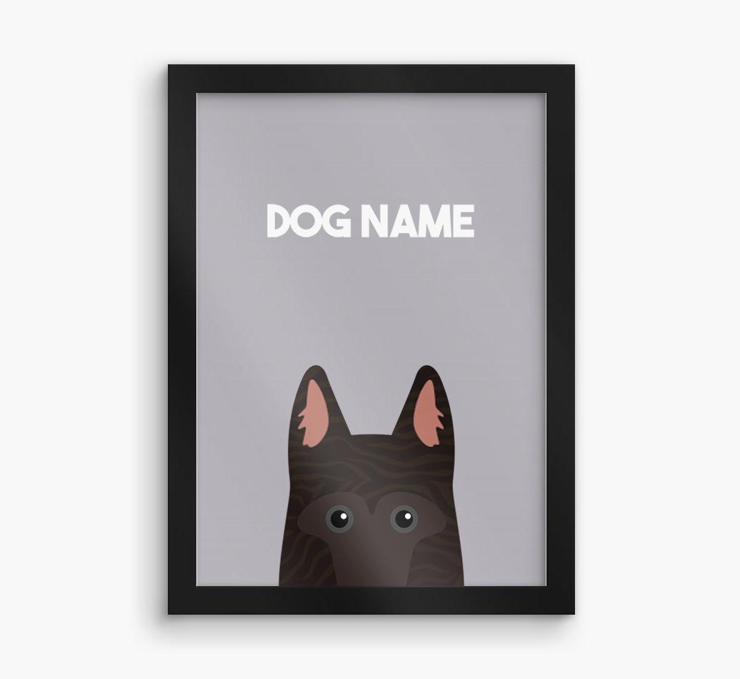 Peeking Dog: Personalized {breedFullName} Framed Print