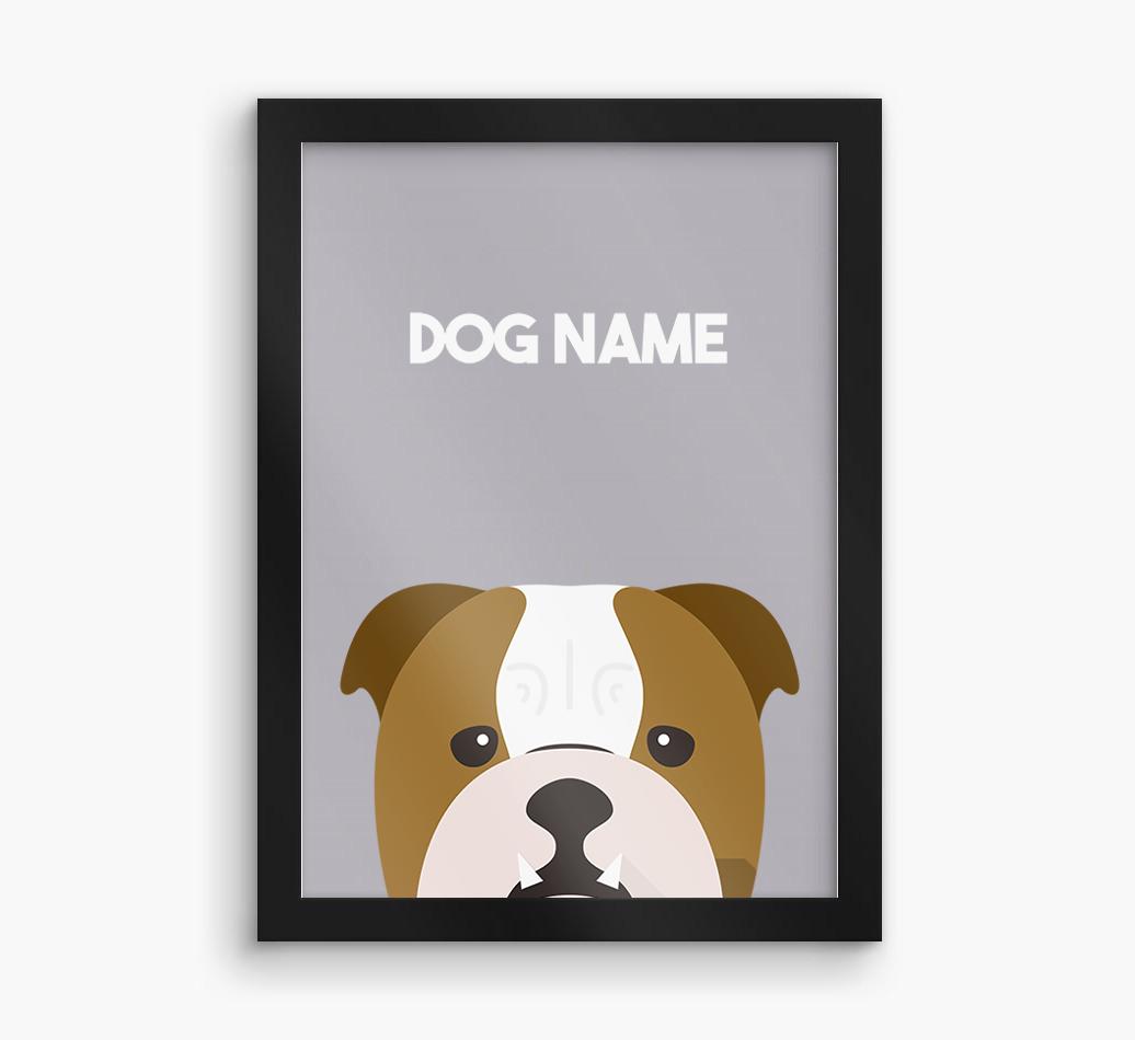 Peeking Dog: Personalized {breedFullName} Framed Print