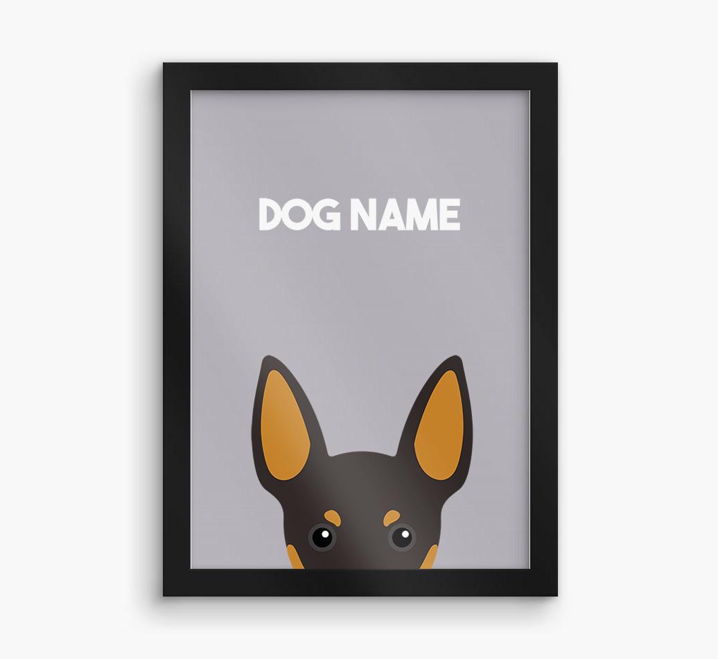 Peeking Dog: Personalized {breedFullName} Framed Print