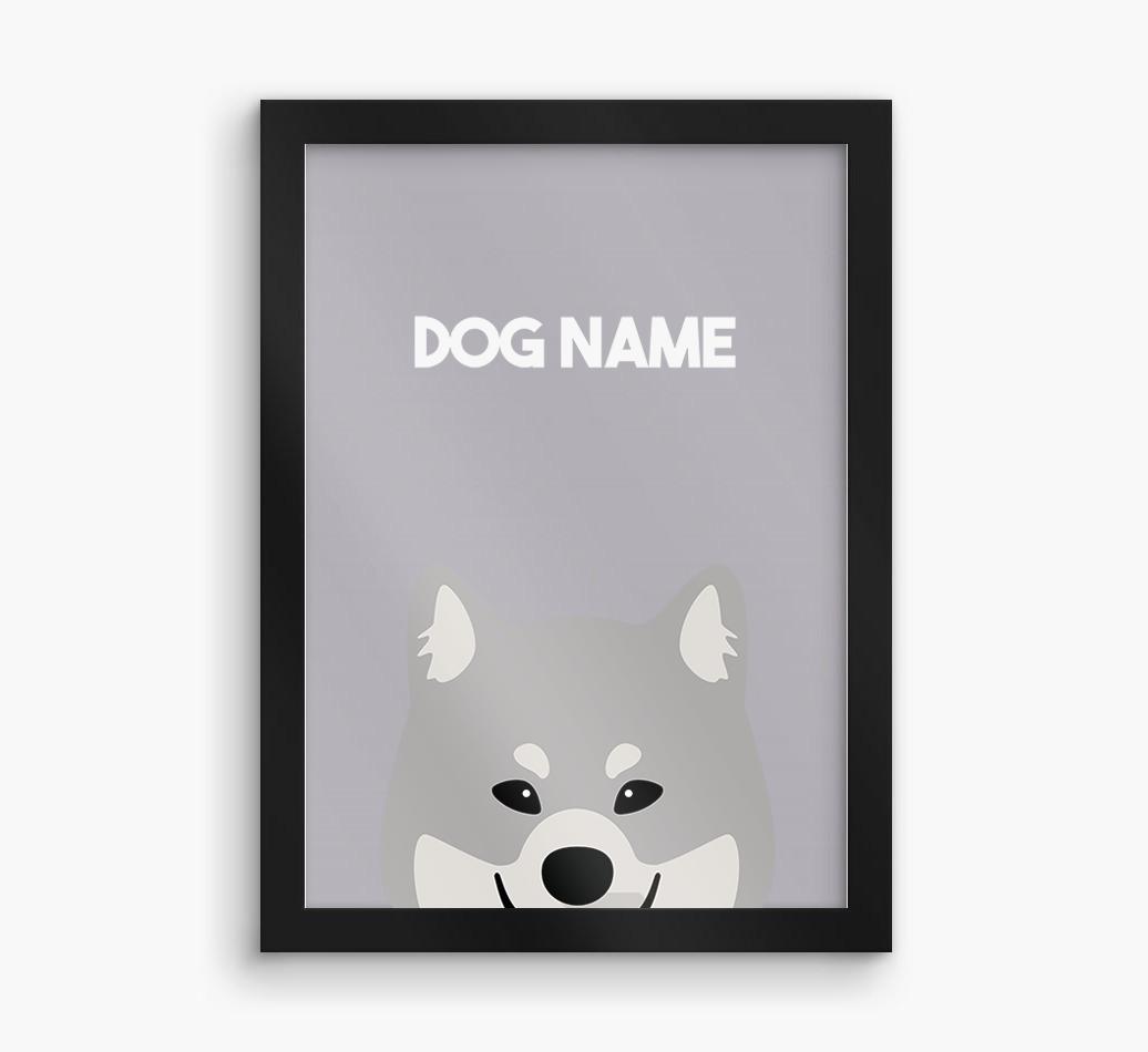Peeking Dog: Personalized {breedFullName} Framed Print