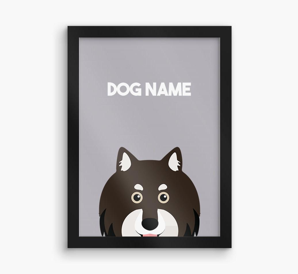 Peeking Dog: Personalized {breedFullName} Framed Print