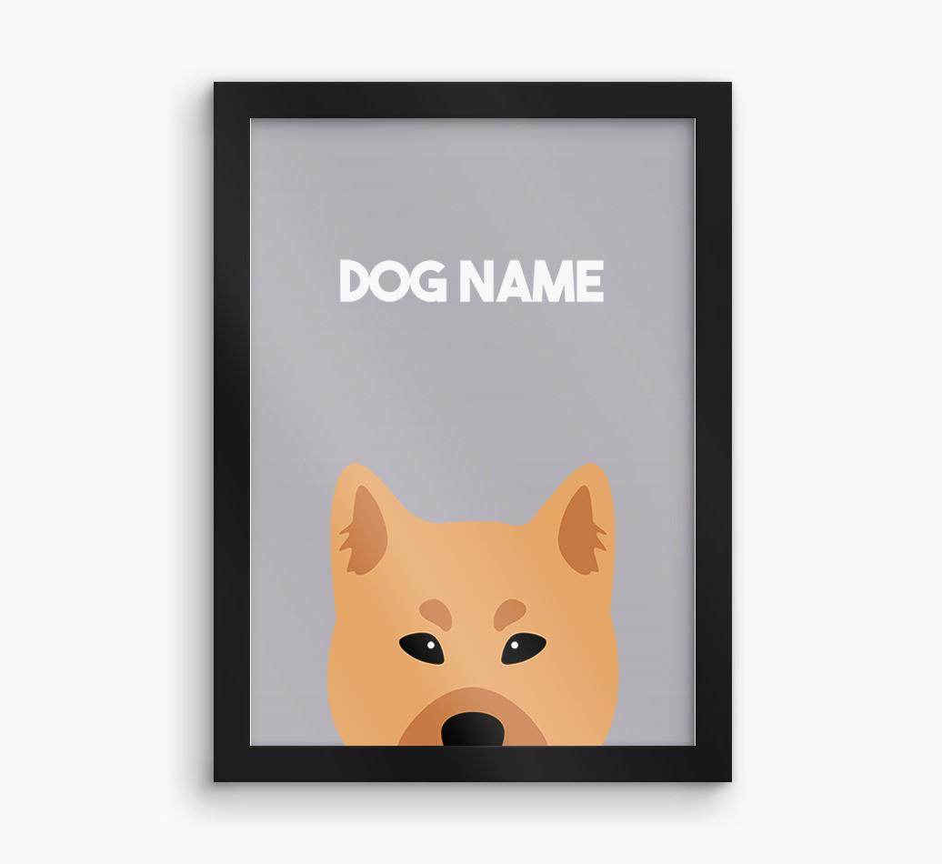 Peeking Dog: Personalized {breedFullName} Framed Print