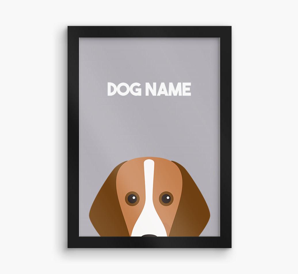 Peeking Dog: Personalized {breedFullName} Framed Print
