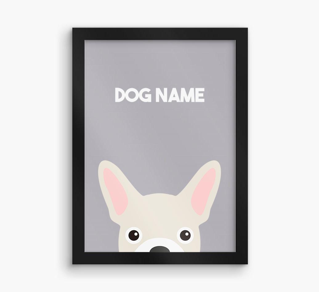 Peeking Dog: Personalized {breedFullName} Framed Print