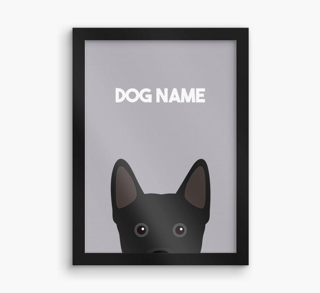 Peeking Dog: Personalized {breedFullName} Framed Print