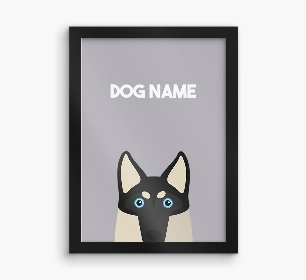 Peeking Dog: Personalized {breedFullName} Framed Print