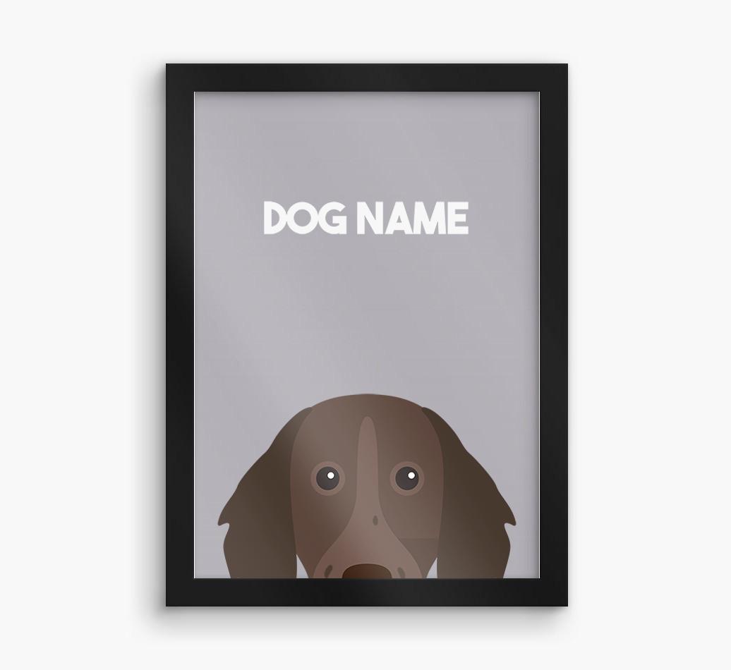 Peeking Dog: Personalized {breedFullName} Framed Print