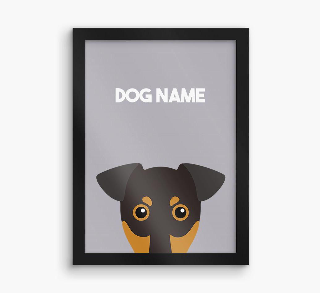 Peeking Dog: Personalized {breedFullName} Framed Print