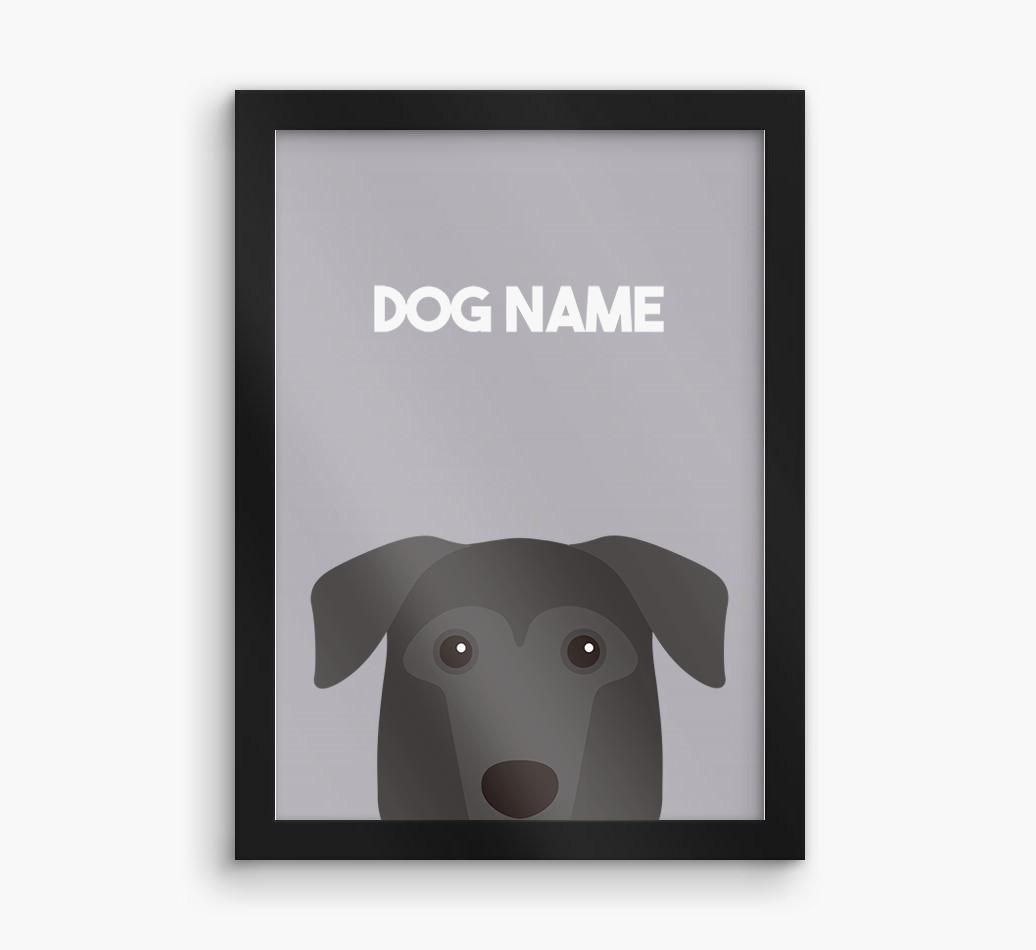 Peeking Dog: Personalized {breedFullName} Framed Print