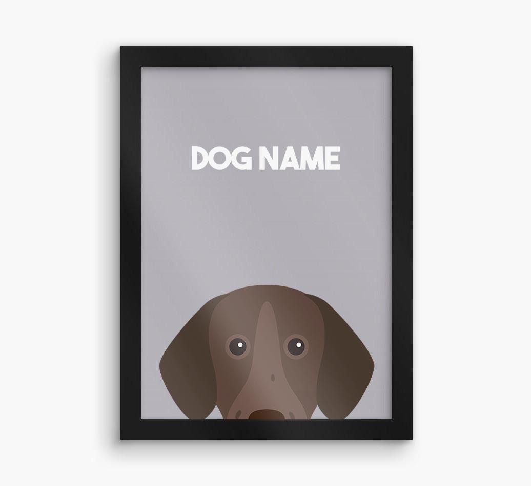 Peeking Dog: Personalized {breedFullName} Framed Print