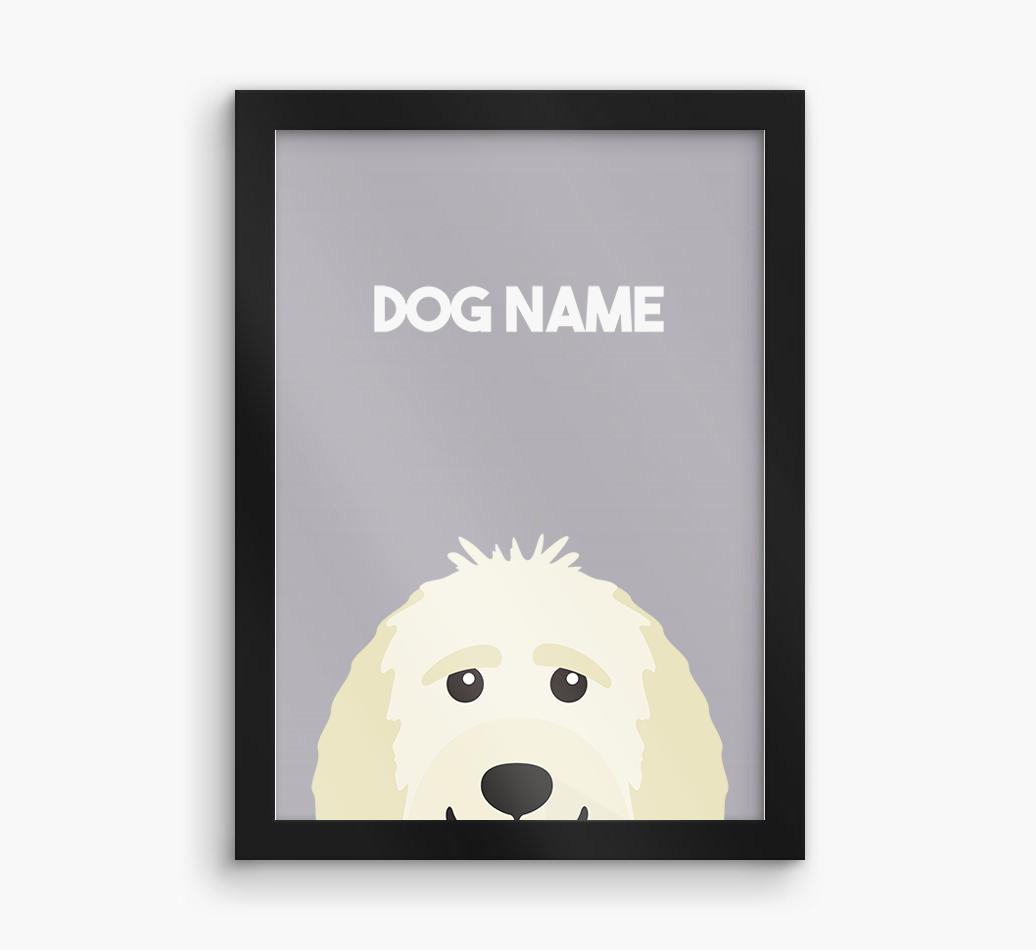 Peeking Dog: Personalized {breedFullName} Framed Print