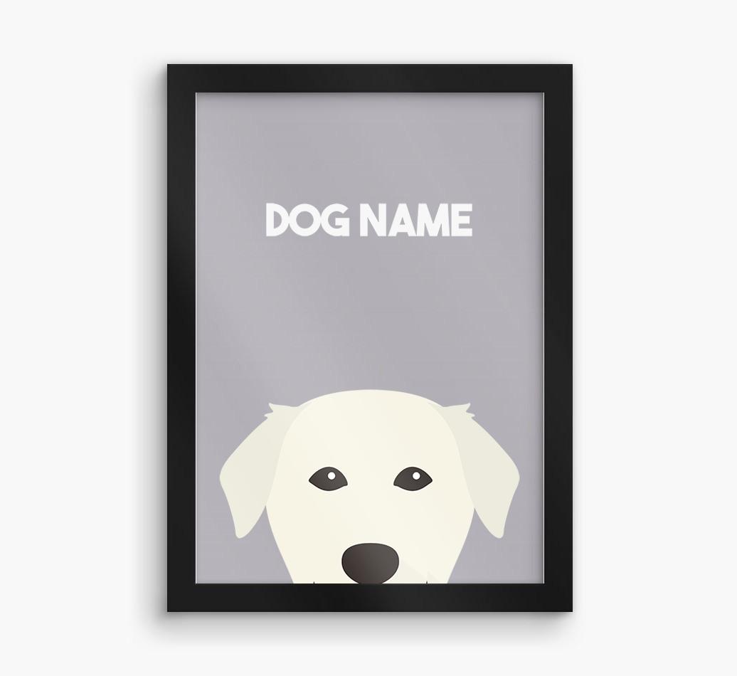 Peeking Dog: Personalized {breedFullName} Framed Print