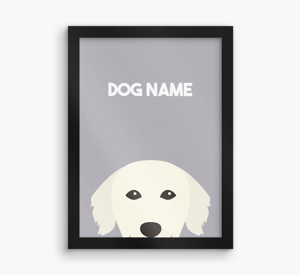 Peeking Dog: Personalized {breedFullName} Framed Print