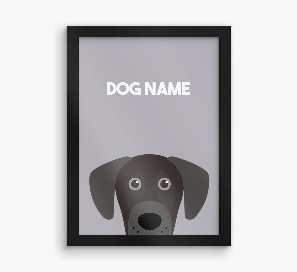 Peeking Dog: Personalized {breedFullName} Framed Print