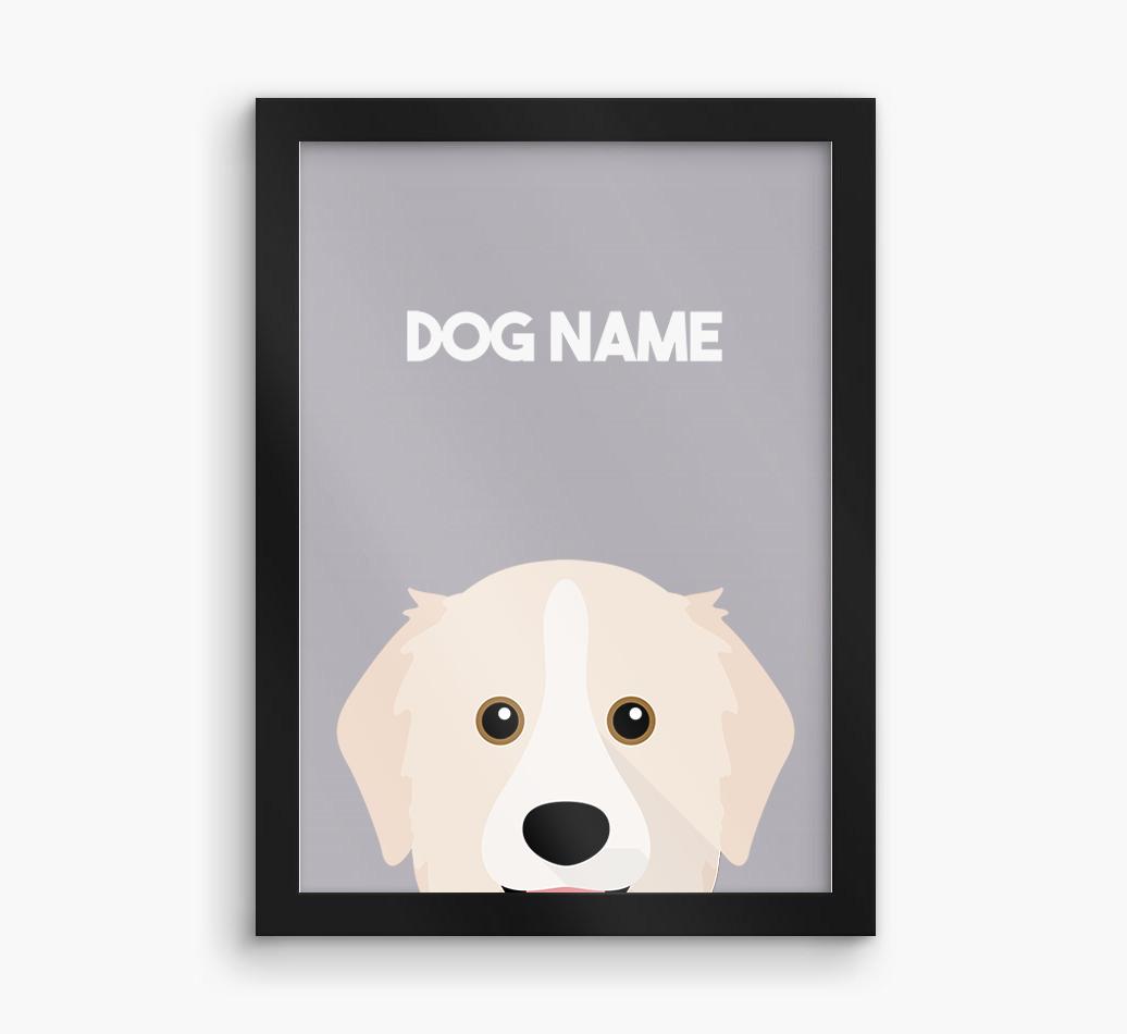 Peeking Dog: Personalized {breedFullName} Framed Print