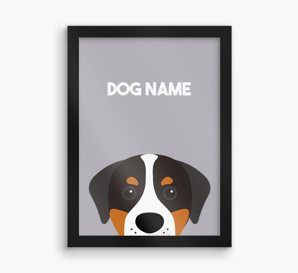 Peeking Dog: Personalized {breedFullName} Framed Print