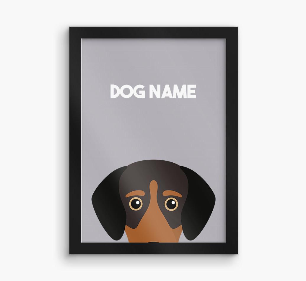 Peeking Dog: Personalized {breedFullName} Framed Print