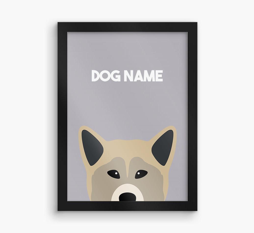 Peeking Dog: Personalized {breedFullName} Framed Print