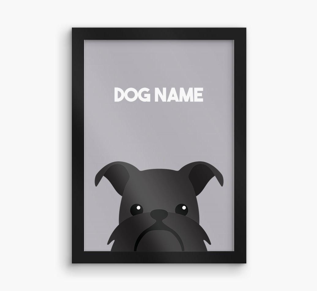 Peeking Dog: Personalized {breedFullName} Framed Print