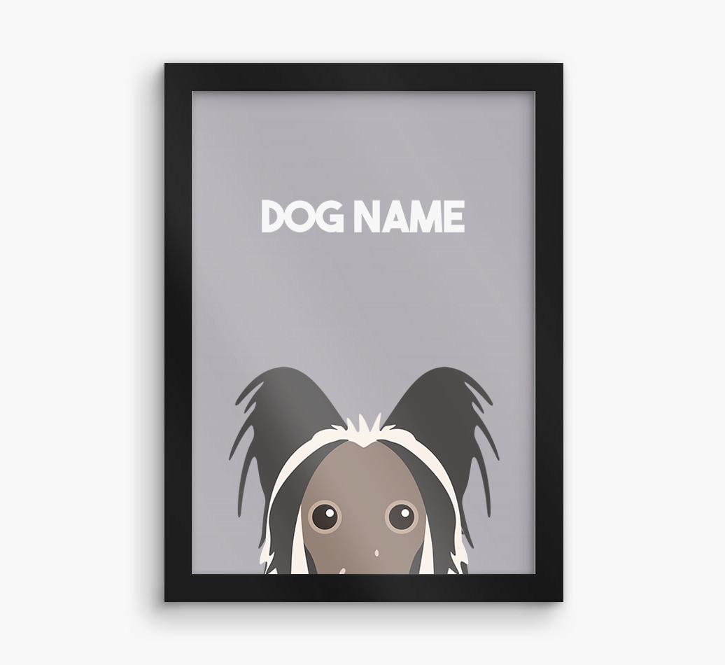 Peeking Dog: Personalized {breedFullName} Framed Print