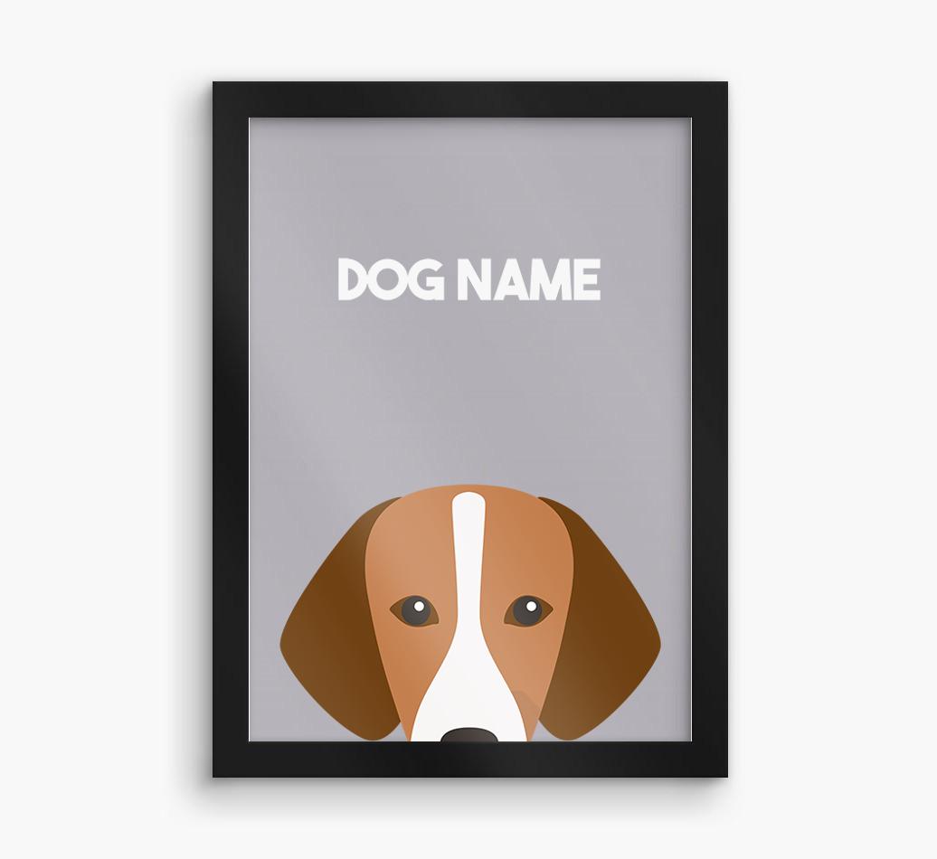 Peeking Dog: Personalized {breedFullName} Framed Print