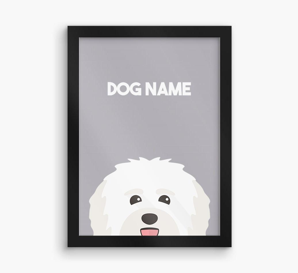 Peeking Dog: Personalized {breedFullName} Framed Print