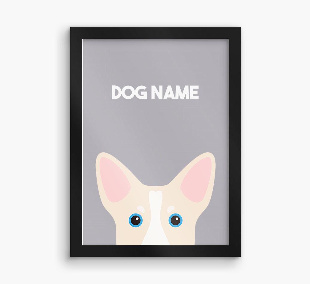 Peeking Dog: Personalized {breedFullName} Framed Print