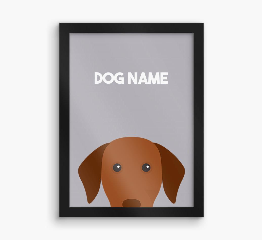 Peeking Dog: Personalised {breedFullName} Framed Print