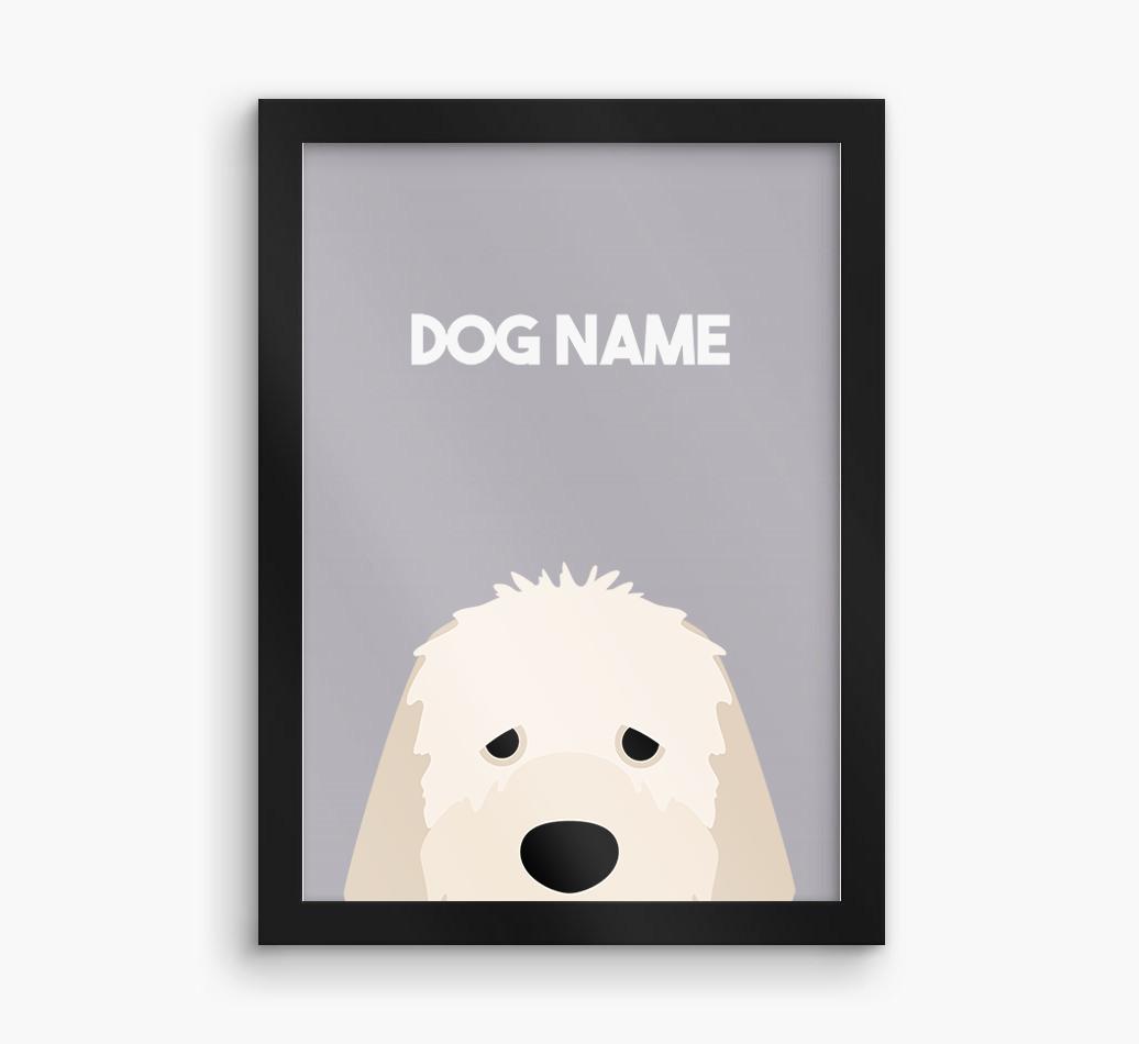 Peeking Dog: Personalized {breedFullName} Framed Print