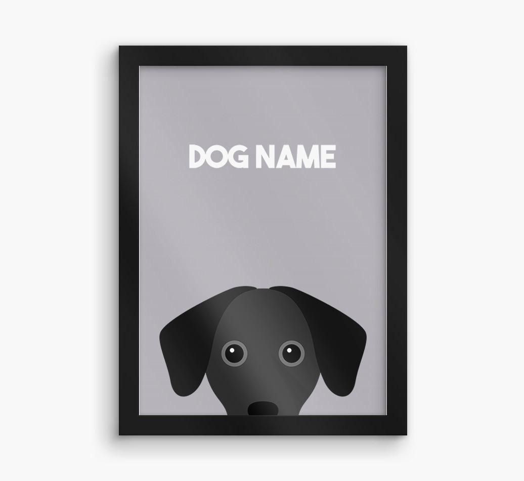 Peeking Dog: Personalized {breedFullName} Framed Print