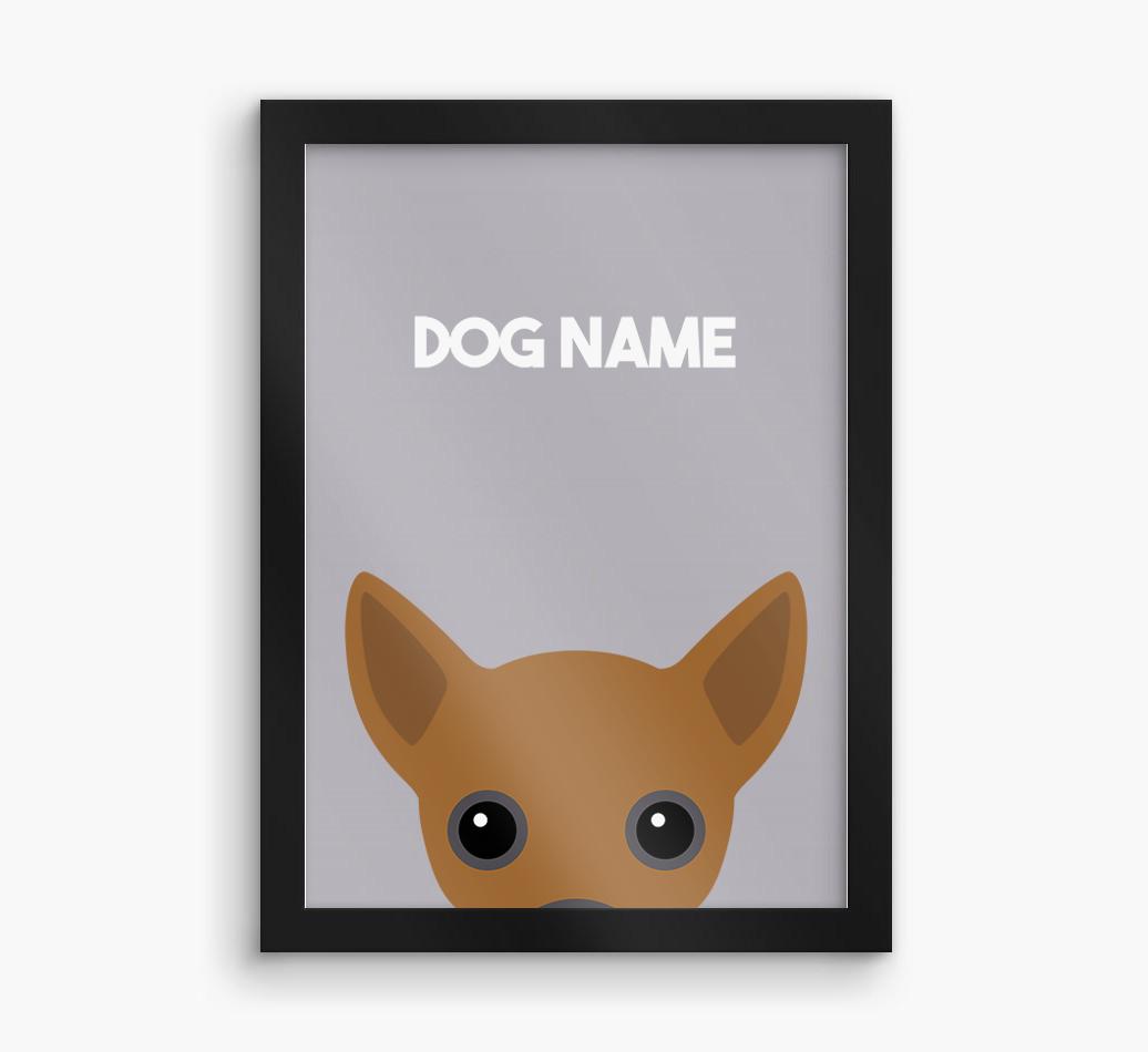 Peeking Dog: Personalized {breedFullName} Framed Print