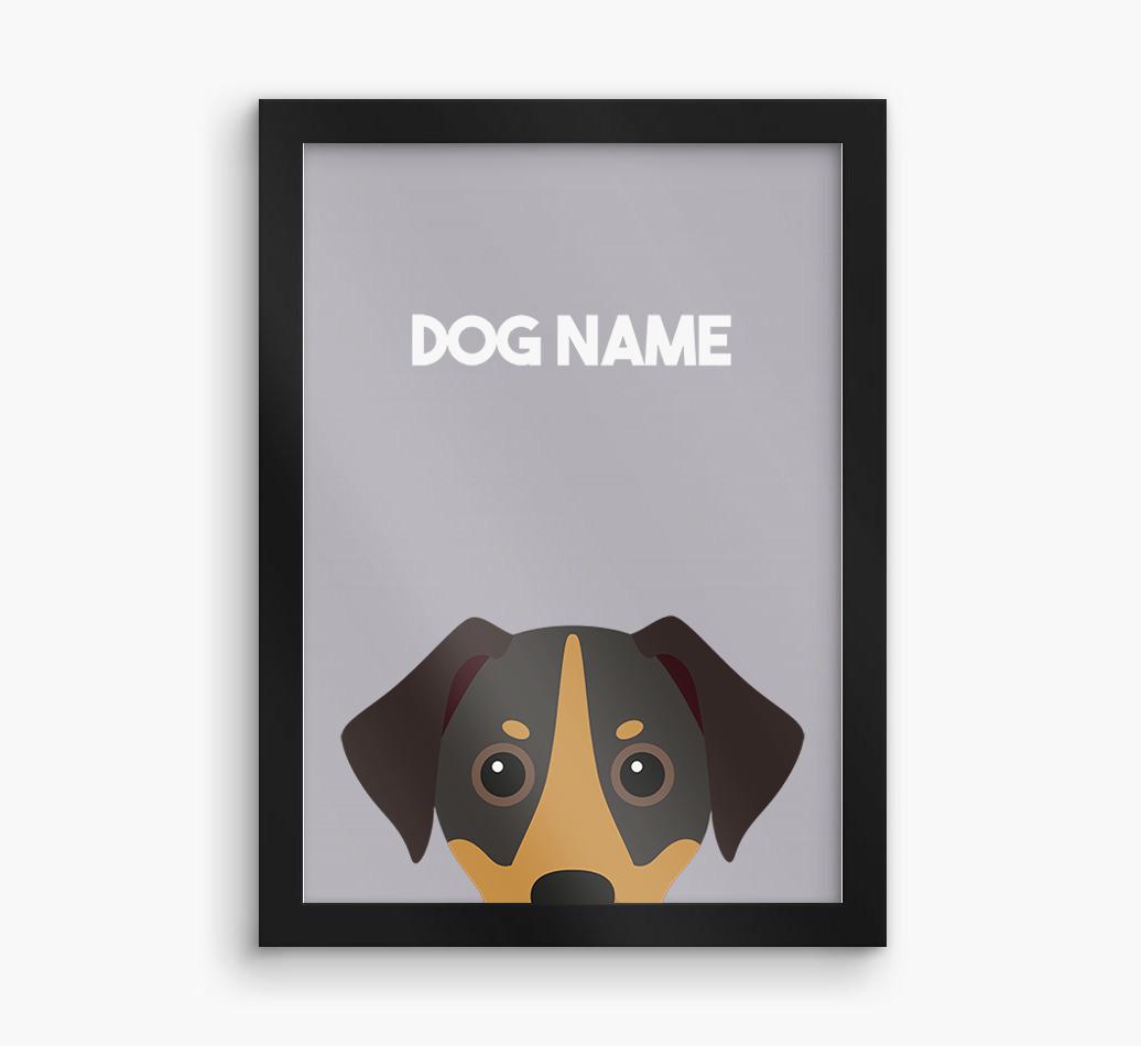 Peeking Dog: Personalized {breedFullName} Framed Print