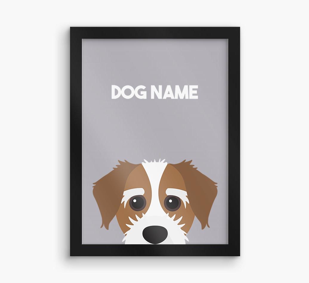 Peeking Dog: Personalized {breedFullName} Framed Print