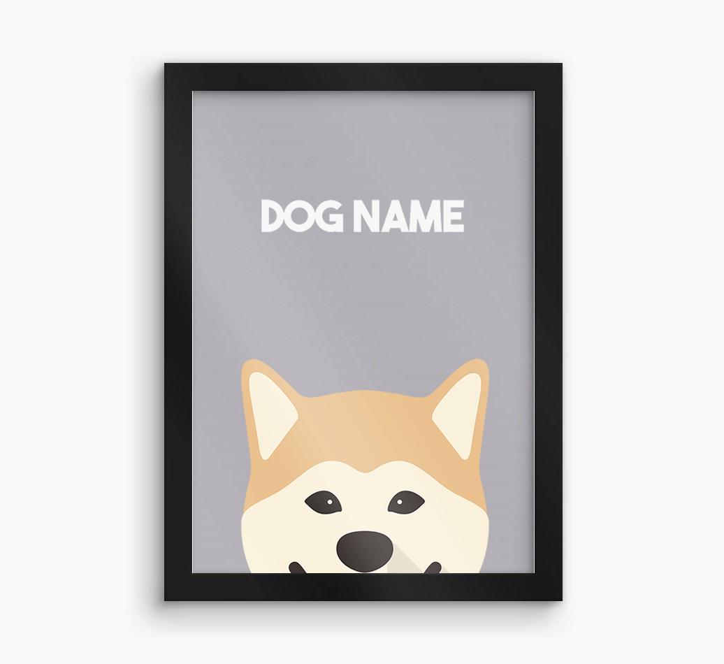 Peeking Dog: Personalized {breedFullName} Framed Print