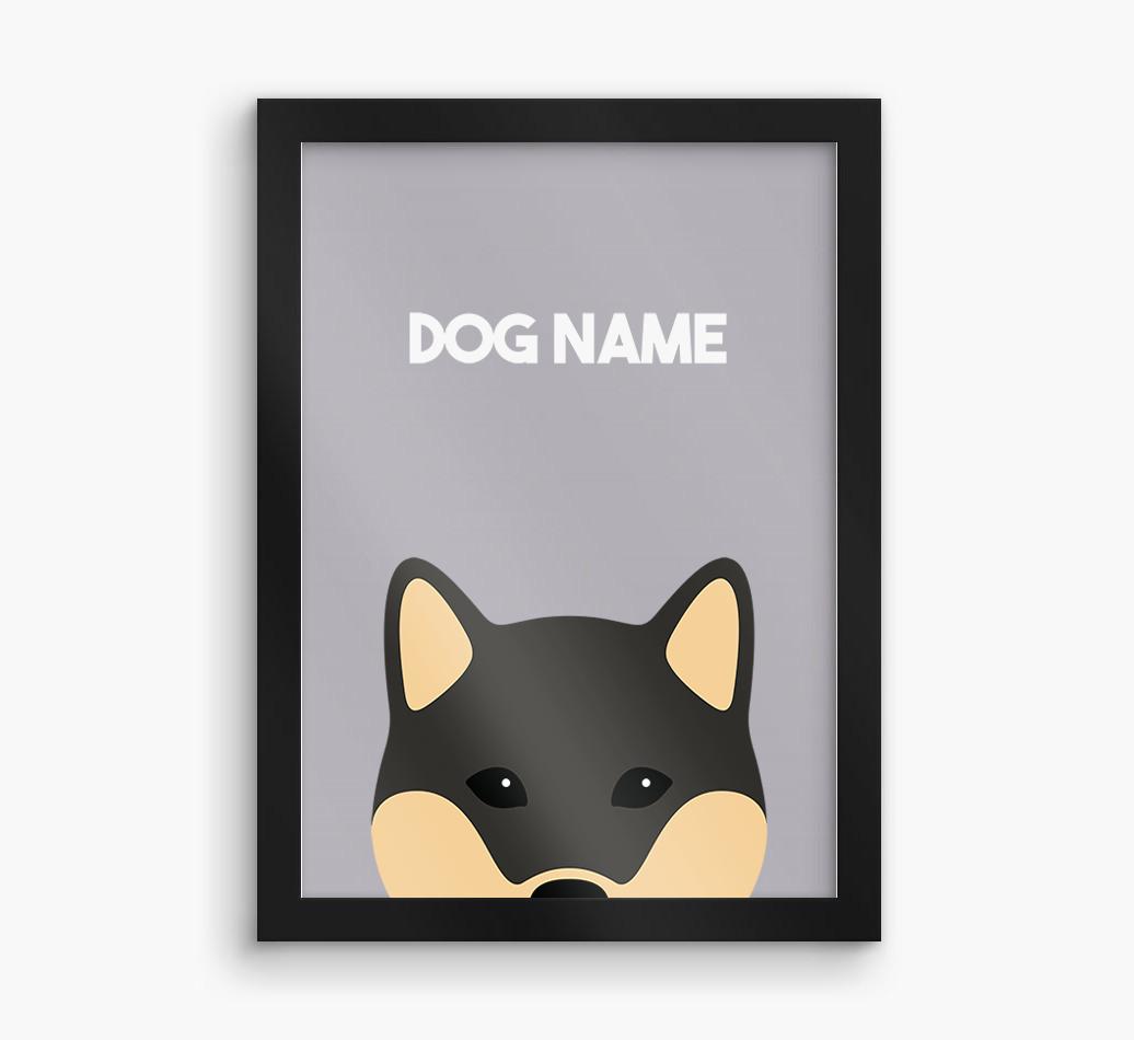 Peeking Dog: Personalized {breedFullName} Framed Print