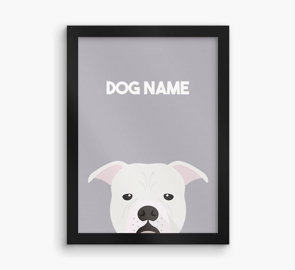 Peeking Dog: Personalized {breedFullName} Framed Print