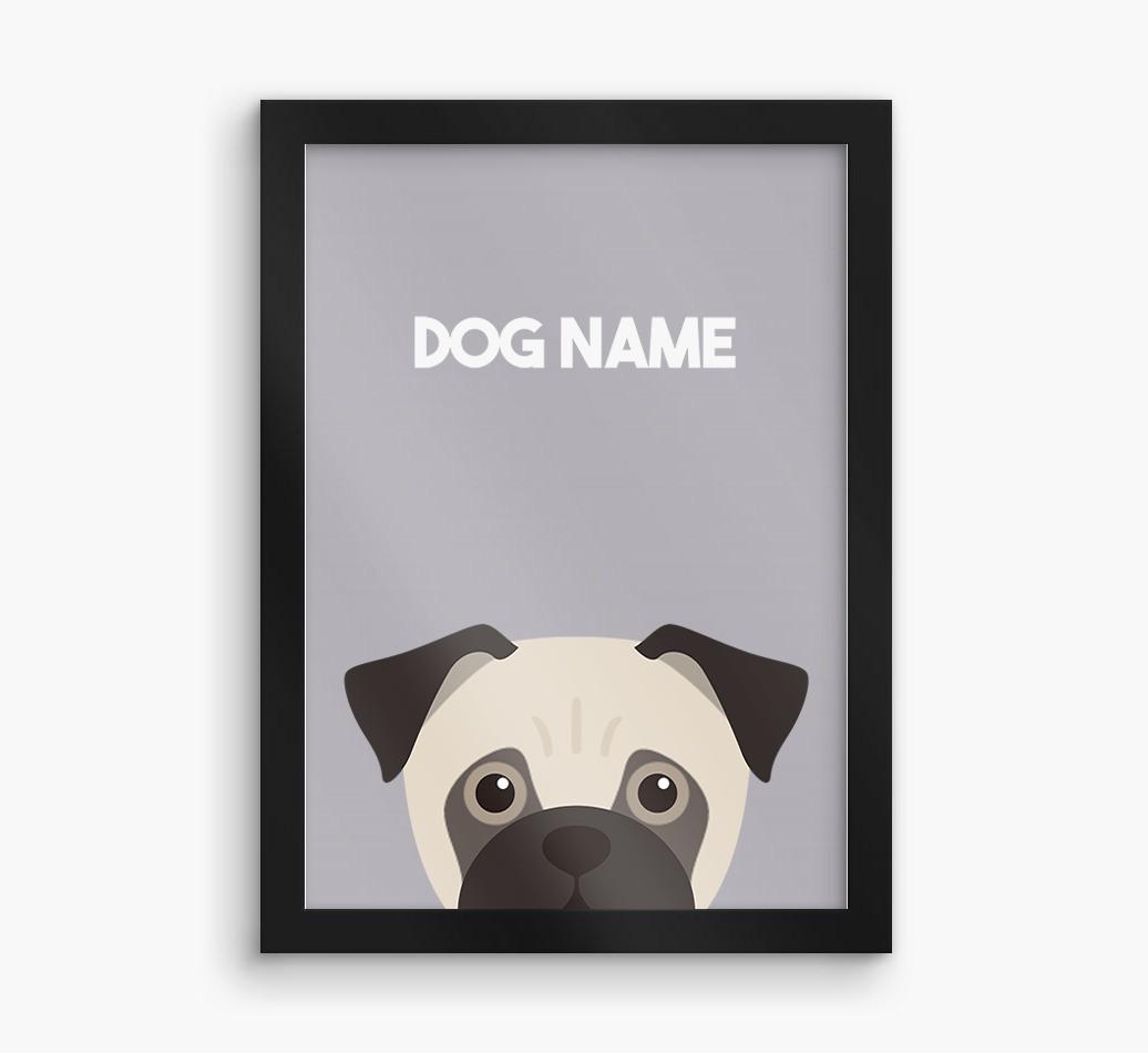 Peeking Dog: Personalized {breedFullName} Framed Print