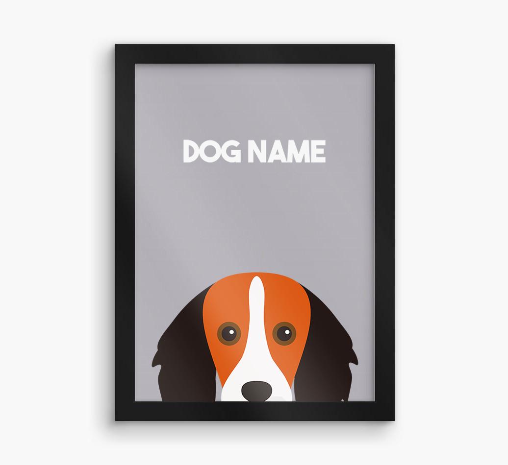 Peeking Dog: Personalized {breedFullName} Framed Print