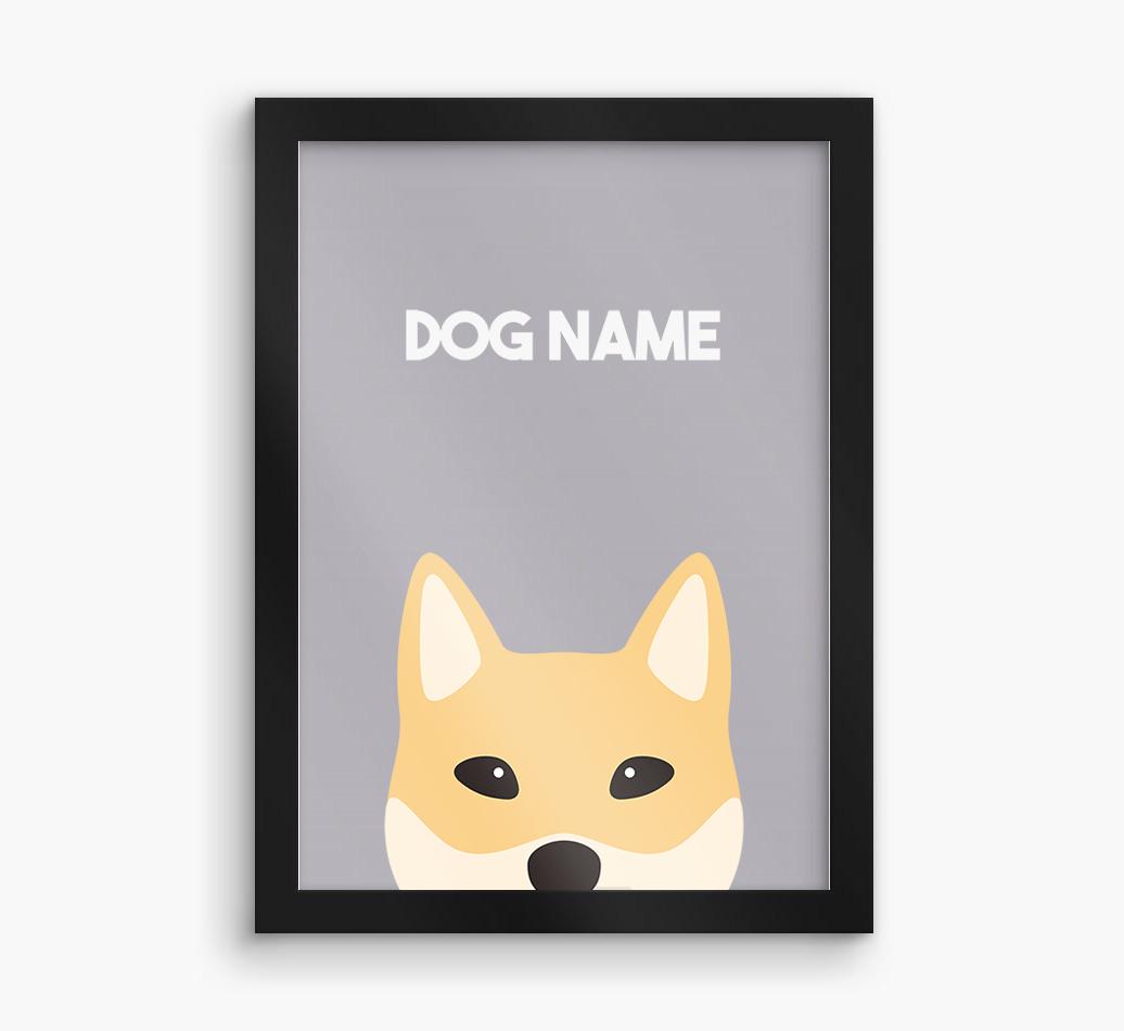 Peeking Dog: Personalized {breedFullName} Framed Print