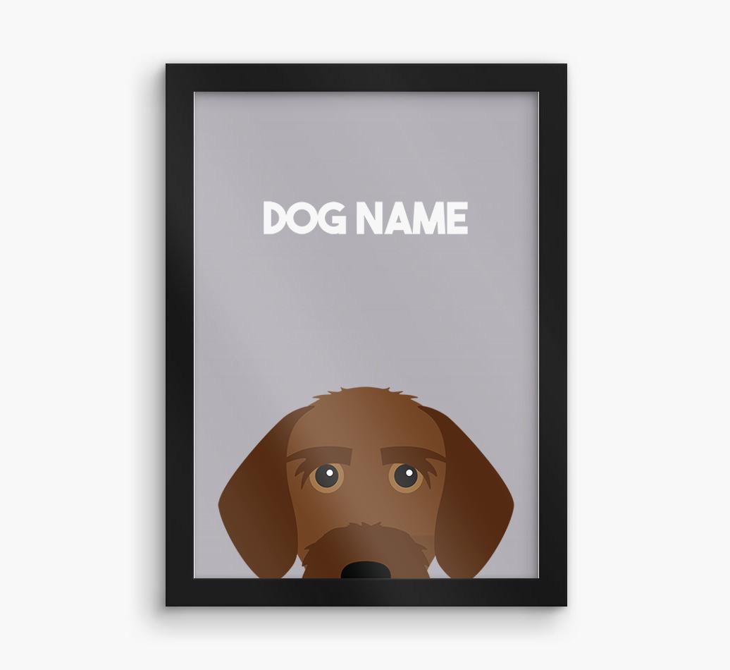 Peeking Dog: Personalized {breedFullName} Framed Print