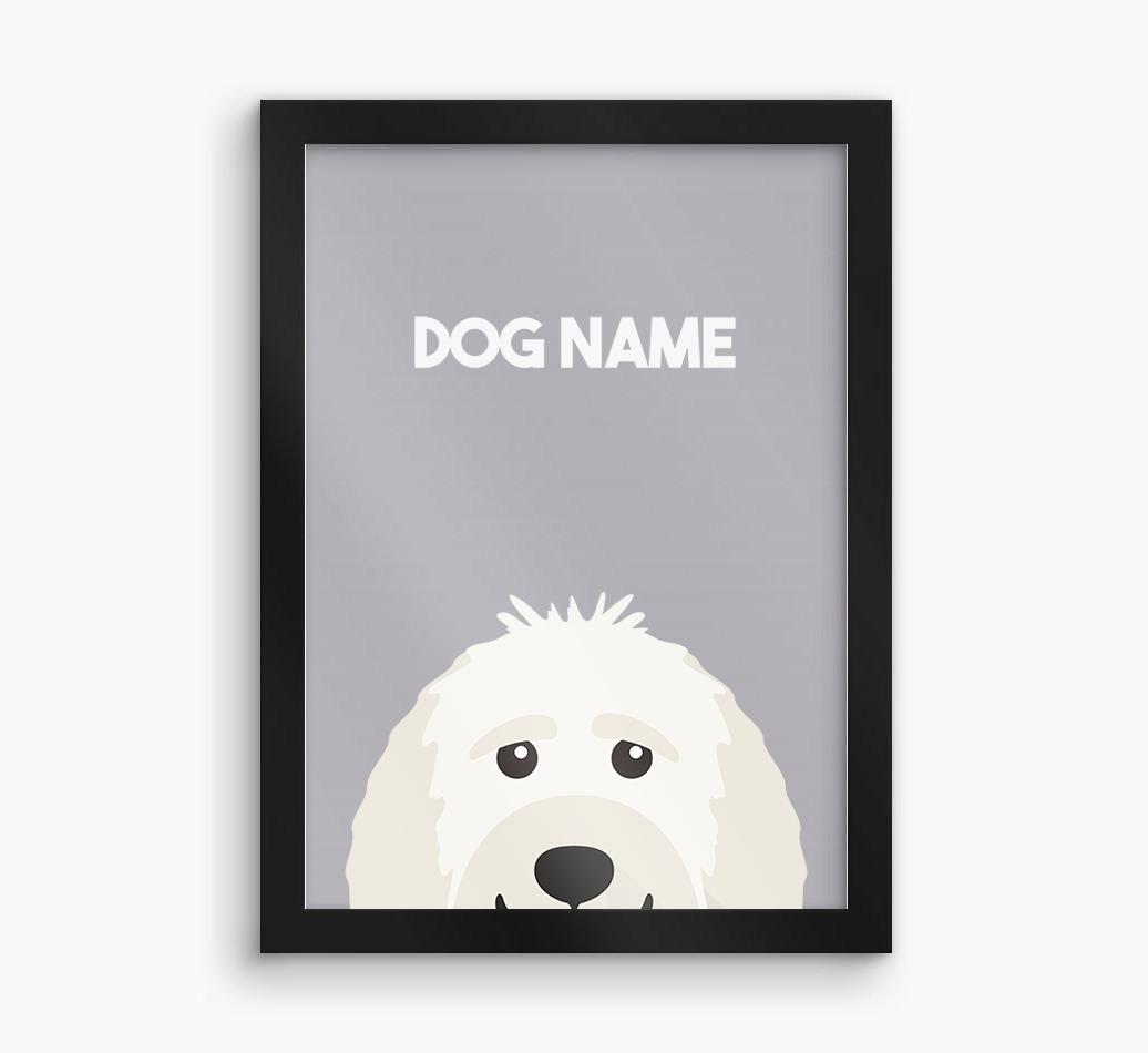 Peeking Dog: Personalized {breedFullName} Framed Print